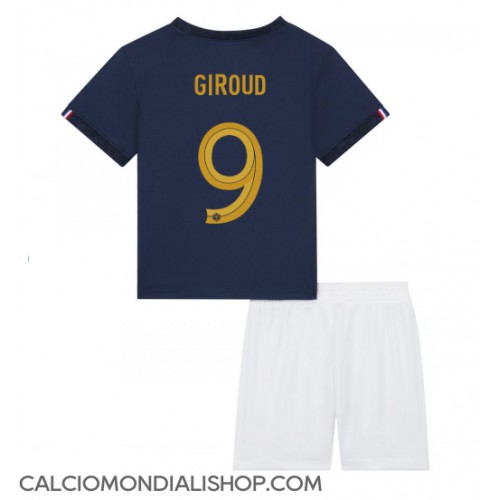 Maglie da calcio Francia Olivier Giroud #9 Prima Maglia Bambino Mondiali 2022 Manica Corta (+ Pantaloni corti)